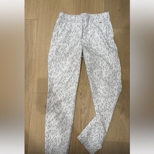 J.Lindeberg White and Gray Leopard Print Pants